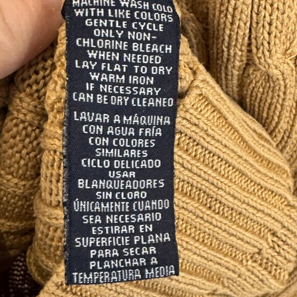 Jones New York Signature 1xl Camel Cable-Knit Turtleneck Sweater EUC Classic - Picture 6 of 6